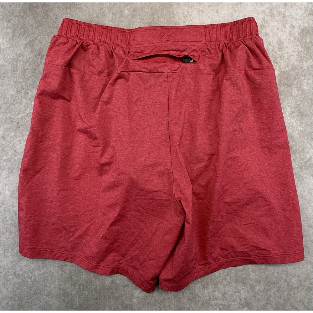Rhone Men's Medium Lined Running Shorts Red Athletic Stretch Zip Pocket 5" Gym - Picture 4 of 12